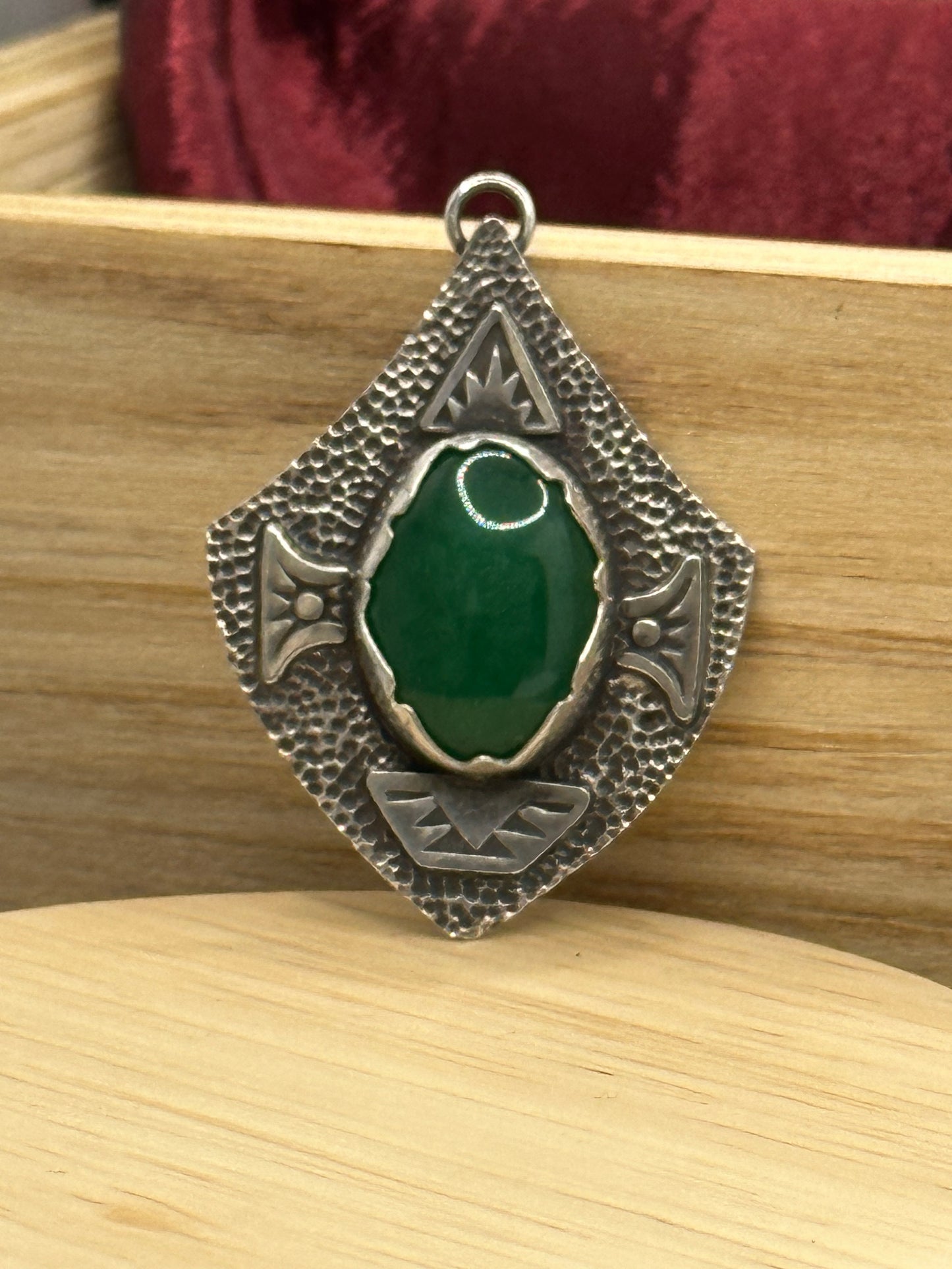 Sterling Silver Pendant Chalcedony Shield