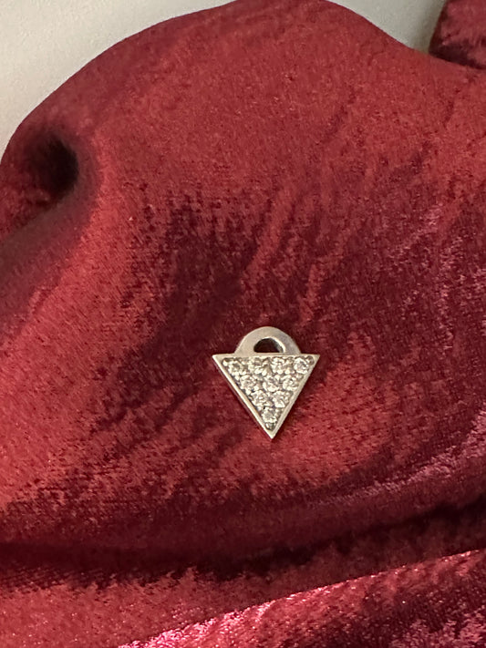 Sterling Silver Pendant Pave Triangle