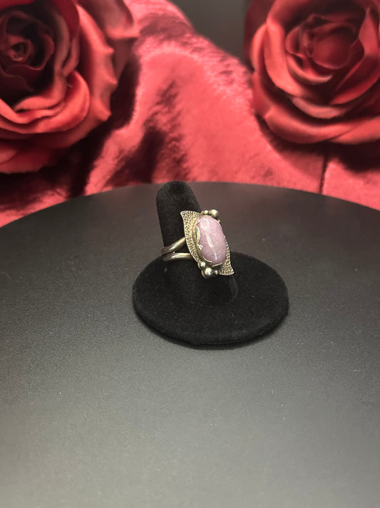 Sterling Silver Ring Swirly Petalite