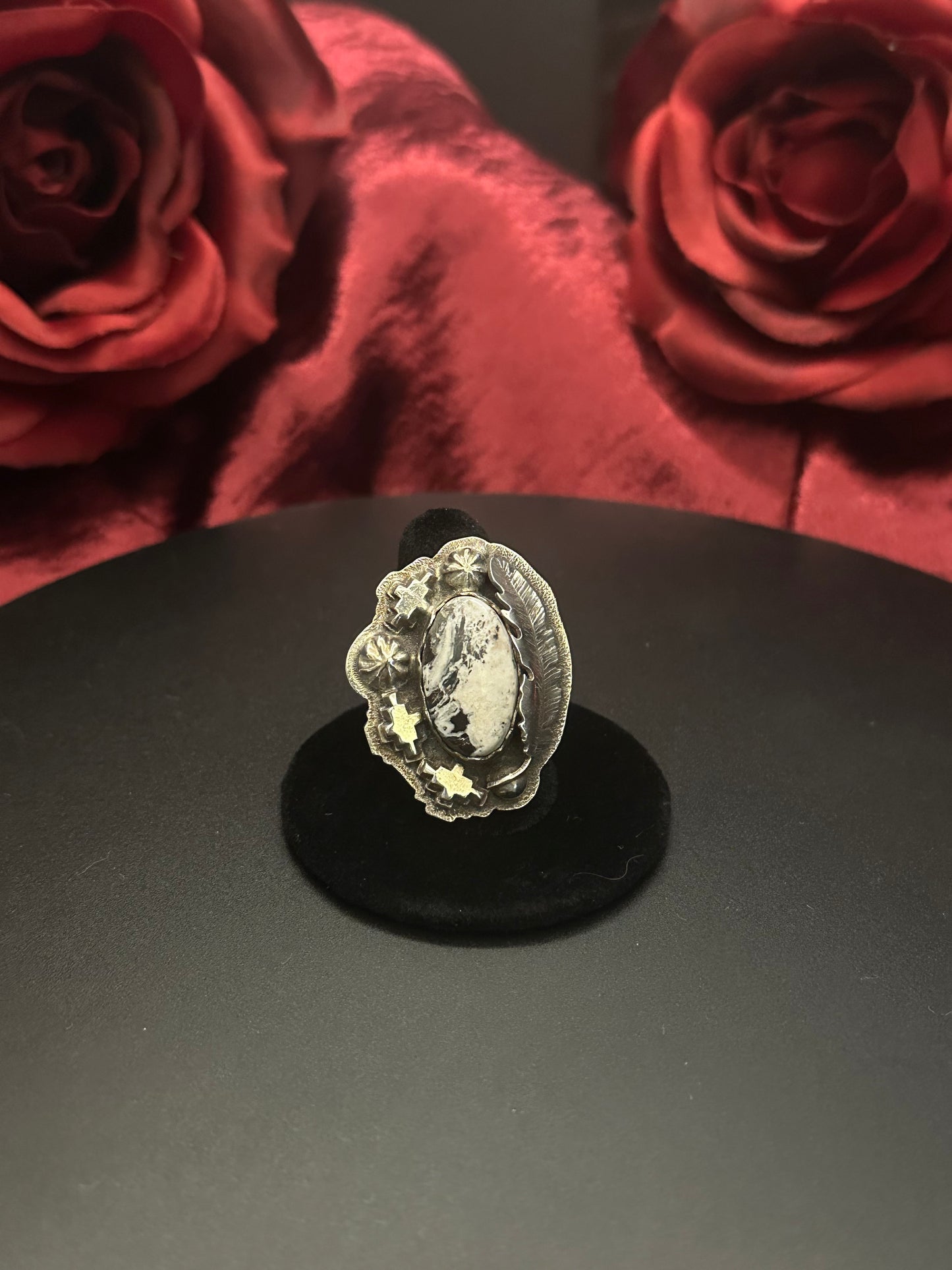 Sterling Silver Ring Southwest White Buffalo