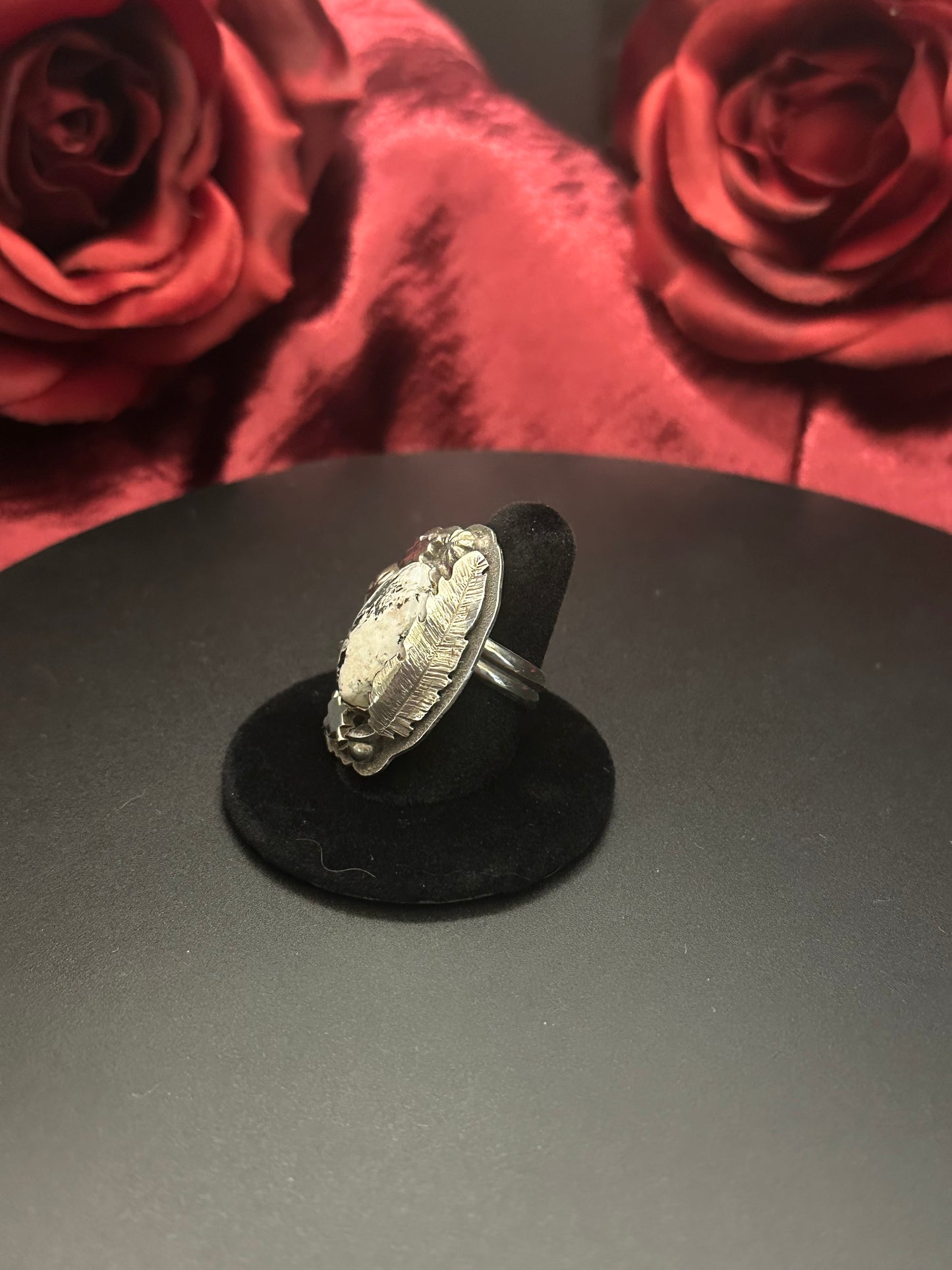 Sterling Silver Ring Southwest White Buffalo