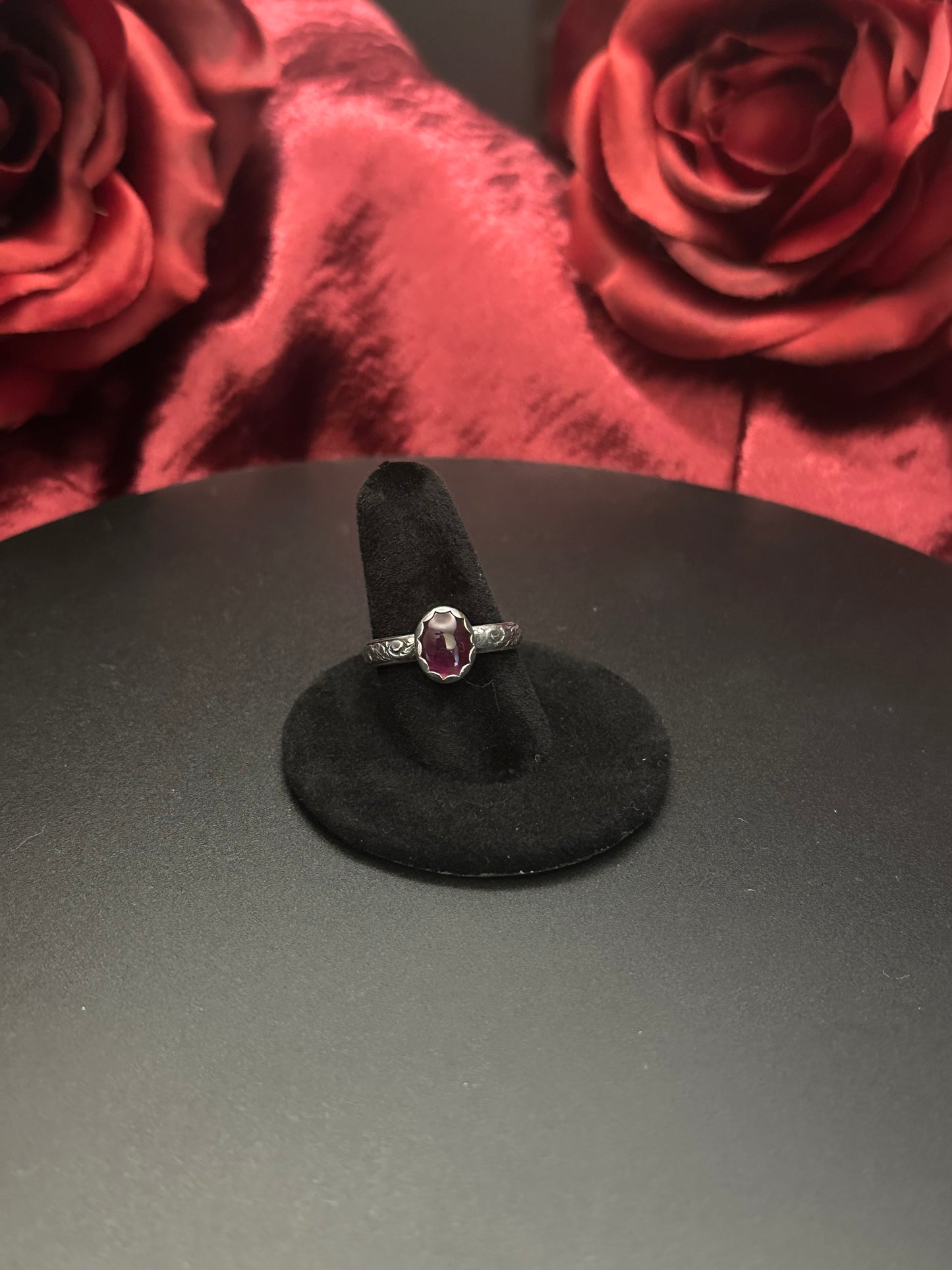 Sterling Silver Ring Oval Purple Paua Shell