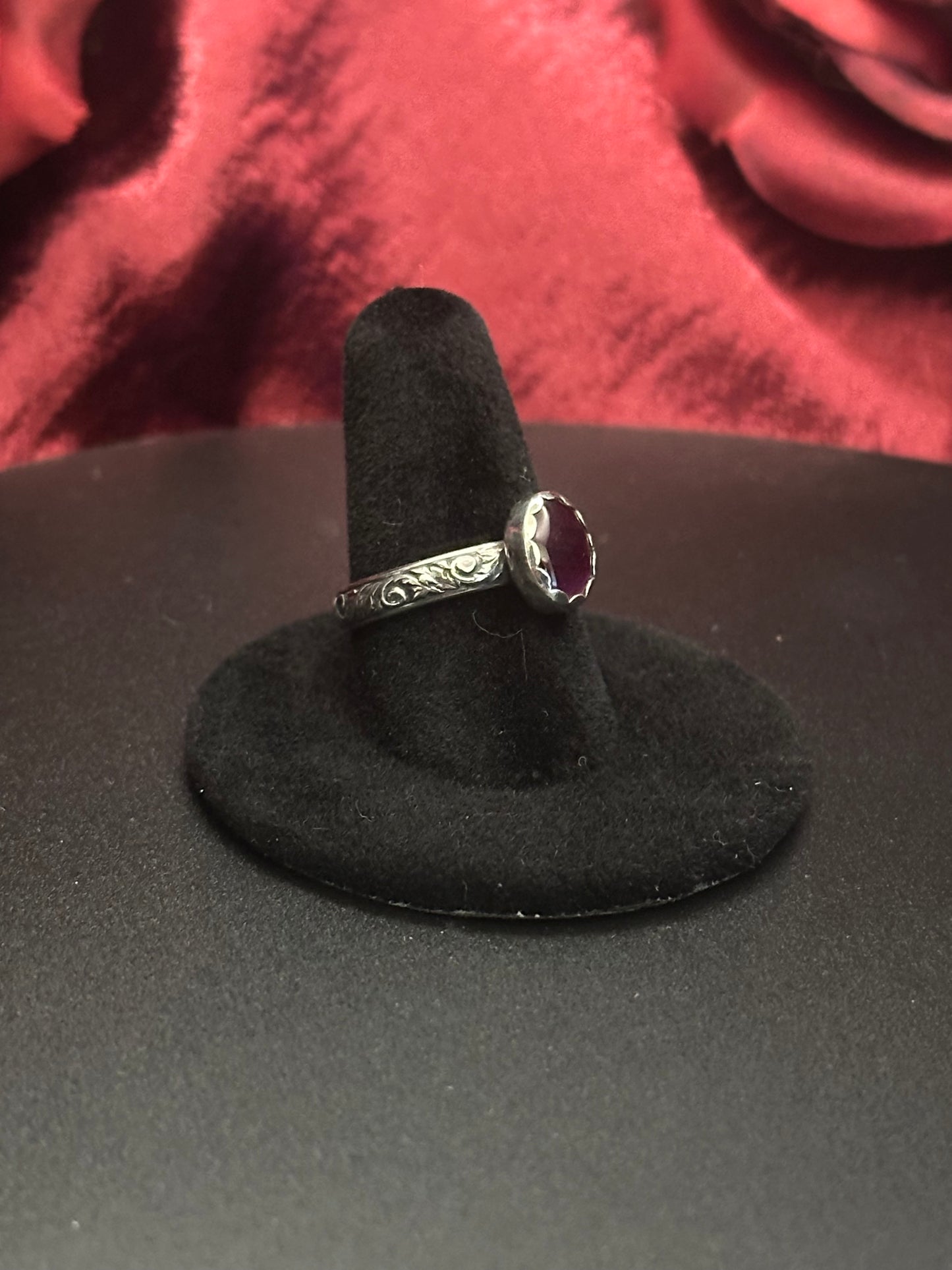 Sterling Silver Ring Oval Purple Paua Shell