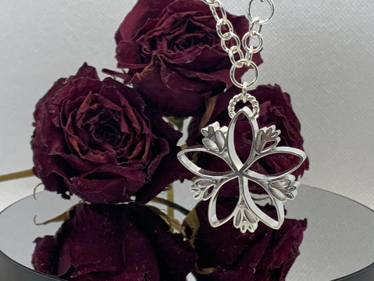 Sterling Silver Pendant Snowflake Flower